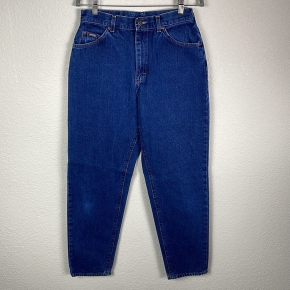 Vintage Riders High Waist Mom Jeans Blue Rigid Denim Straight Leg - Picture 1 of 12